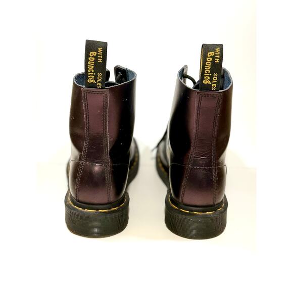 Dr. Martens Pascal 1460 Metallic Chroma Cherry Red Boots - Picture 5 of 5